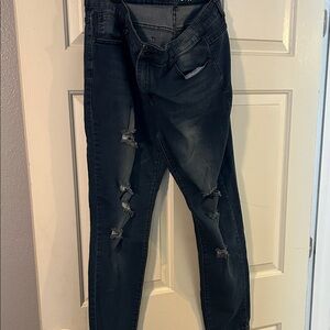 Element Dark Blue Distressed Women Jeans